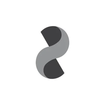 Number two twist 3d logo vector Stock Illustration