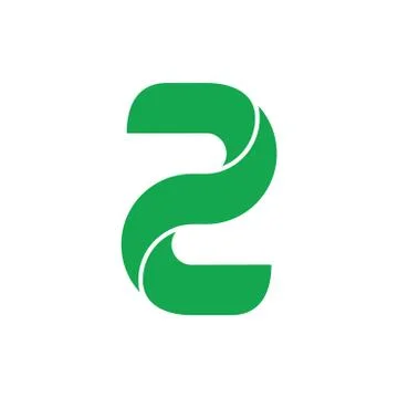 Number two twist 3d logo vector Stock Illustration