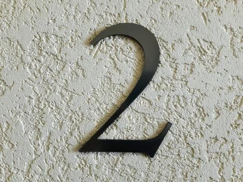 Number two on the wall. Stock Photos