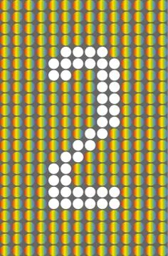 Number two with white circles on rainbow circles Illustrazione stock