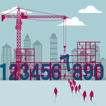 The number is under construction. Stock Illustration
