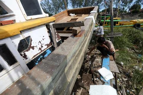 Number of unemployed people in Indonesia decrease by 0.38 percent in 2023, Banda Stockfoto's