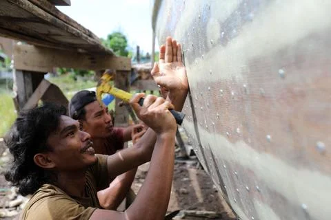 Number of unemployed people in Indonesia decrease by 0.38 percent in 2023, Banda Stock Photos