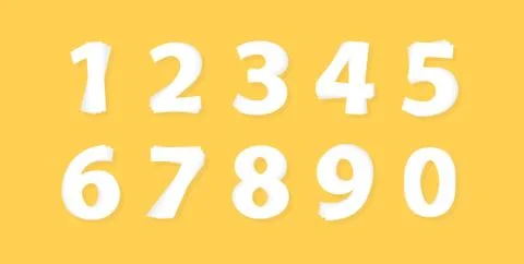 Number vector set font,  modern layers design alphabet. Eps10 illustration Illustrazione stock