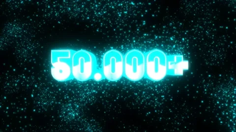 Number of views, subscribers, on a black background, animated, backlit, whit Stock Footage 153787322