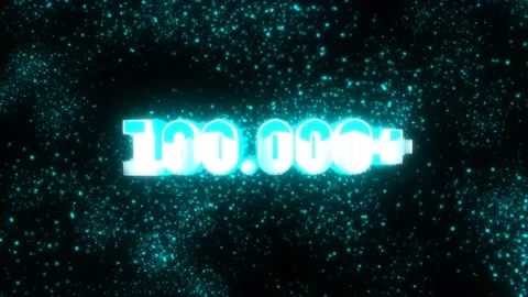 Number of views, subscribers, on a black background, animated, backlit, whit Stock Footage 153787367