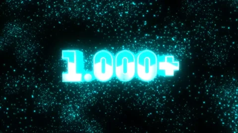Number of views, subscribers, on a black background, animated, backlit, whit Stock Footage 153787374