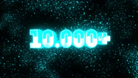 Number of views, subscribers, on a black background, animated, backlit, whit Stock Footage 153787387