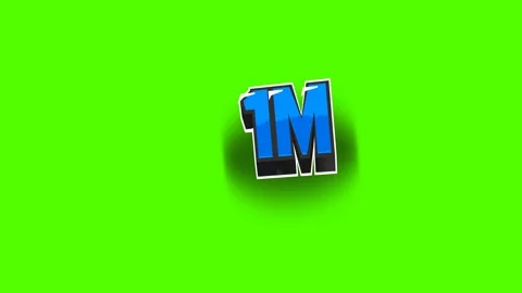 Number of views, subscribers, on a green background, animated, cartoon, blue Stock Footage 153787472