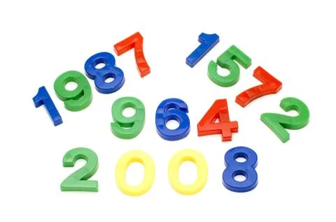 Number on white Stock Photos