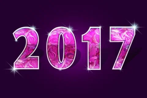 Number year shine design Stock Illustration