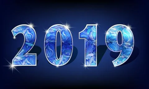 Number year shine design Stock Illustration
