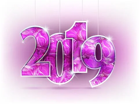 Number year shine design Stock Illustration