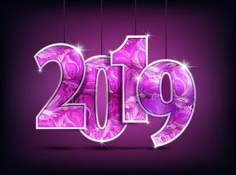 Number year shine design Stock Illustration