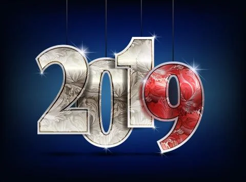 Number year shine design Stock Illustration
