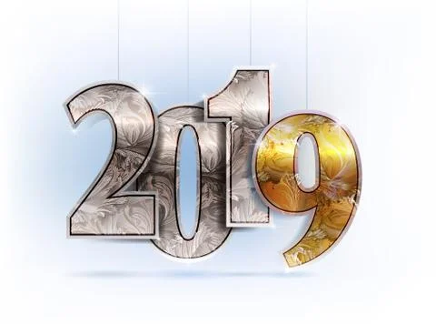 Number year shine design Stock Illustration