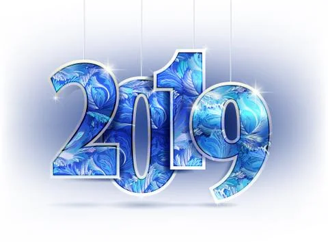 Number year shine design Stock Illustration