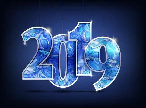 Number year shine design Stock Illustration