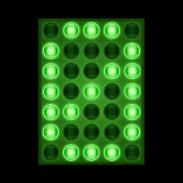 Number zero 0 on green LED display. vector eps 10 스톡 일러스트