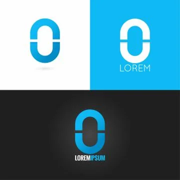 Number zero 0 logo design icon set background Stock Illustration