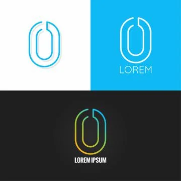 Number zero 0 logo design icon set background Stock Illustration