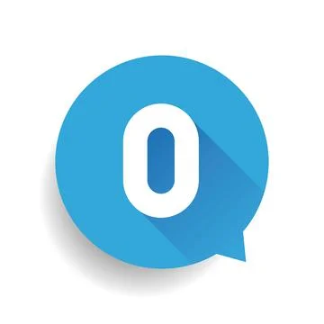 Number zero 0 speech bubble blue Stock Illustration