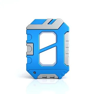 Number zero 3D sci-fi logo. Cyber technology abstract texture alphabet font Stock Illustration