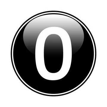 Number zero button. Ilustração Stock