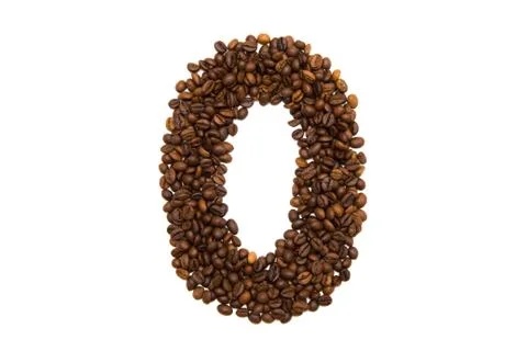 Number zero of coffee beans Stock Photos