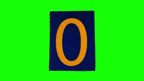 Number zero on dark blue sheet of paper folding and unwrapping in stop motion on Stock Footage 255776517