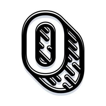 Number zero decorative font design typography Stock Illustration