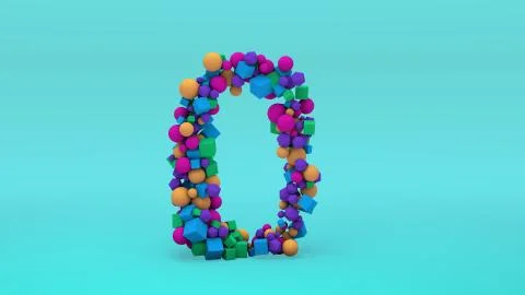 Number Zero formed with geometric shapes Stock Illustration