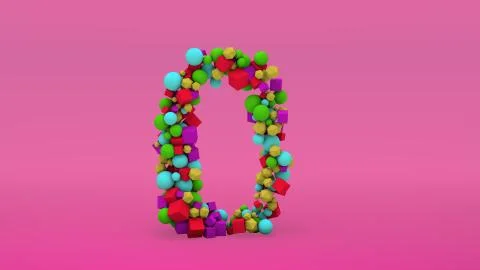 Number Zero formed with geometric shapes Stock Illustration