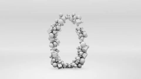 Number Zero formed with geometric shapes Illustrazione stock