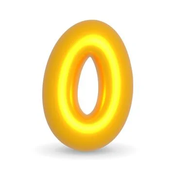 Number Zero Golden Balloon 3d illustration. Realistic design element for ev.. Illustrazione stock