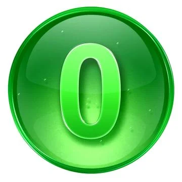 Number zero icon green, isolated on white background. Иллюстрация