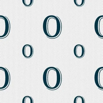 Number zero icon sign. Seamless pattern with geometric texture. Vector Illustrazione stock