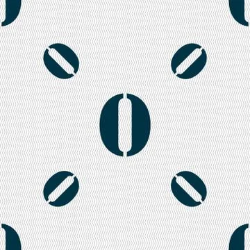 Number zero icon sign. Seamless pattern with geometric texture. Vector Illustrazione stock
