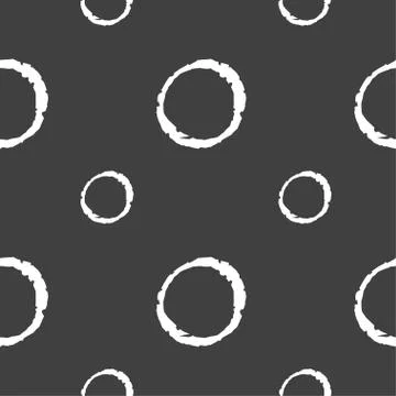 Number zero icon sign. Seamless pattern on a gray background. Vector Illustrazione stock