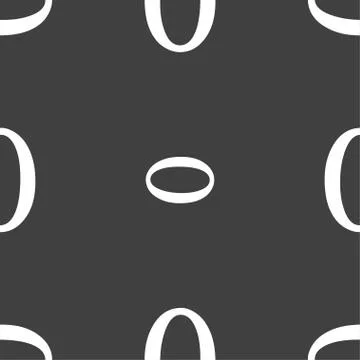 Number zero icon sign. Seamless pattern on a gray background. Vector Illustrazione stock