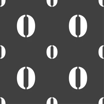 Number zero icon sign. Seamless pattern on a gray background. Vector Stock Illustration
