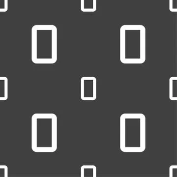 Number zero icon sign. Seamless pattern on a gray background. Vector Illustrazione stock