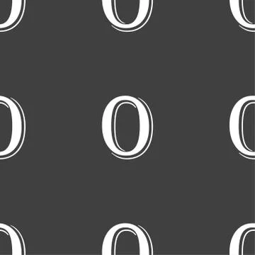 Number zero icon sign. Seamless pattern on a gray background. Vector Illustrazione stock
