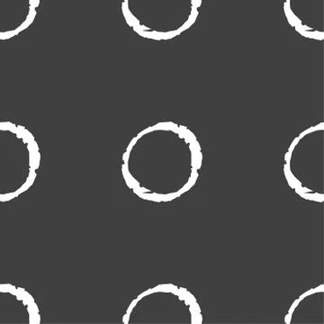 Number zero icon sign. Seamless pattern on a gray background. Vector Illustrazione stock