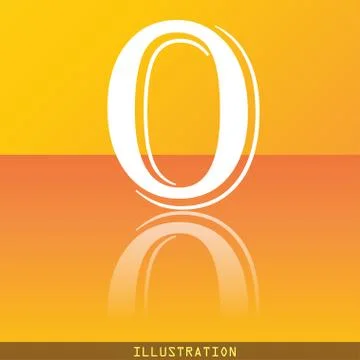Number zero icon symbol Flat modern web design with reflection and space for you Ilustración de archivo