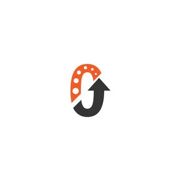 Number zero logo with arrow icon design vector 스톡 일러스트