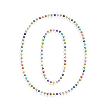 Number zero with pushpin イラスト素材