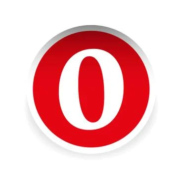 Number zero red label vector Illustrazione stock