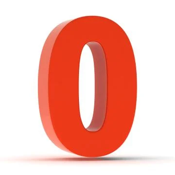 The Number Zero in Red Plastic Stock Illustration