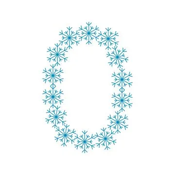 Number zero of snowflakes Illustrazione stock
